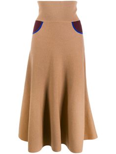 Loewe contrast details long knitted skirt