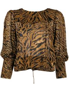 Ganni tiger print blouse