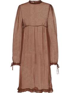 Miu Miu sheer frilled chiffon dress