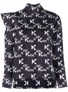 Dice Kayek блузка асимметричного кроя с геометричным принтом
