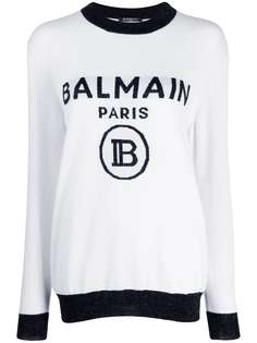 Balmain джемпер вязки интарсия с логотипом