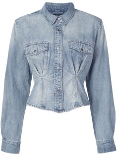 Ksubi ruched waist denim shirt