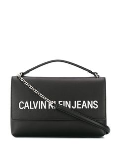 Calvin Klein embossed logo satchel