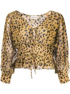 Nicholas leopard print fitted blouse