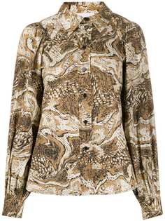 Ganni graphic print blouse
