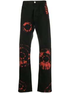 Aries tie-dye mid-rise straight-leg jeans