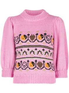 Ganni intarsia knit jumper