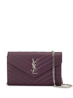 Saint Laurent кошелек с цепочкой и декором Monogram