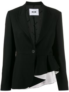 MSGM однобортный блейзер асимметричного кроя