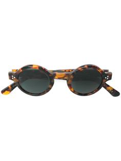 Lesca tortoiseshell round frame sunglasses