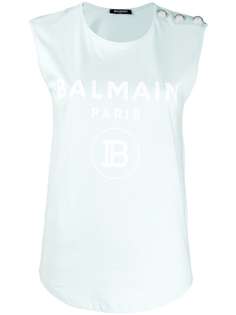 Balmain топ без рукавов с логотипом