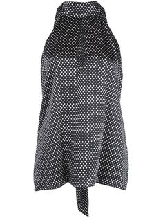 Nili Lotan polka dot key-hole blouse