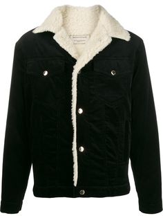 Maison Kitsuné shearling trim corduroy jacket