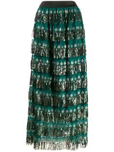 Amuse bead-embellished maxi skirt