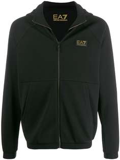 Ea7 Emporio Armani waffle knit hoodie