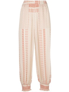 Nicholas mix pattern cropped trousers