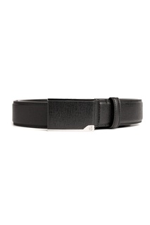Черный сафьяновый ремень с логотипом Brioni