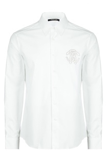 Белая рубашка с вышитой монограммой Roberto Cavalli