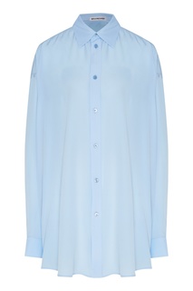Светло-голубая шелковая блузка Balenciaga