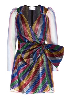 Блестящее платье из разноцветного тюля Attico