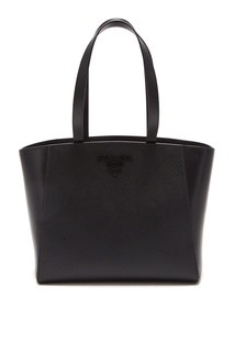 Черная сафьяновая сумка-тоут Shopping Prada