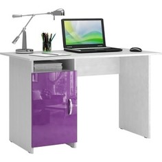 Стол письменный Мастер Милан-8 глянец (белый-фиолетовый) МСТ-СДМ-08-БФ-ГЛ