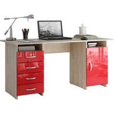 Стол письменный Мастер Милан-7 глянец (дуб сонома-красный) МСТ-СДМ-07-СР-ГЛ
