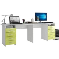 Стол письменный Мастер Тандем-3 глянец (белый-лайм) МСТ-СДТ-03-БЛ-ГЛ