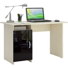 Стол письменный Мастер Милан-8 глянец (дуб молочный-чёрный) МСТ-СДМ-08-МЧ-ГЛ