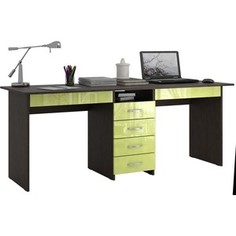 Стол письменный Мастер Тандем-2Я глянец (венге-лайм) МСТ-СДТ-2Я-ВЛ-ГЛ