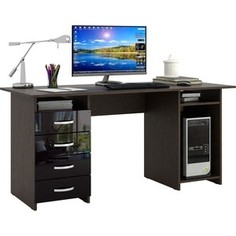 Стол письменный Мастер Милан-6 глянец (венге-чёрный) МСТ-СДМ-06-ВЧ-ГЛ