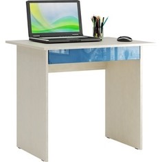 Стол письменный Мастер Милан-2Я глянец (дуб молочный-синий) МСТ-СДМ-2Я-МИ-ГЛ