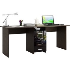 Стол письменный Мастер Тандем-2 глянец (венге-чёрный) МСТ-СДТ-02-ВЧ-ГЛ