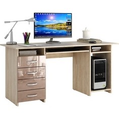 Стол письменный Мастер Милан-6П глянец (дуб сонома-капучино) МСТ-СДМ-6П-СК-ГЛ