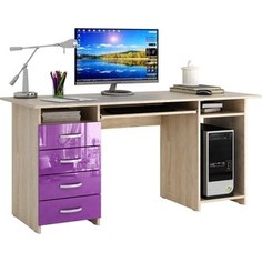 Стол письменный Мастер Милан-6П глянец (дуб сонома-фиолетовый) МСТ-СДМ-6П-СФ-ГЛ