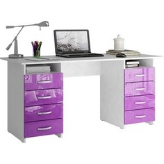 Стол письменный Мастер Милан-10 глянец (белый-фиолетовый) МСТ-СДМ-10-БФ-ГЛ