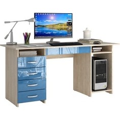 Стол письменный Мастер Милан-6Я глянец (дуб сонома-синий) МСТ-СДМ-6Я-СИ-ГЛ