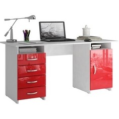 Стол письменный Мастер Милан-7 глянец (белый-красный) МСТ-СДМ-07-БР-ГЛ