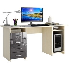 Стол письменный Мастер Милан-6 глянец (дуб молочный-серый) МСТ-СДМ-06-МС-ГЛ