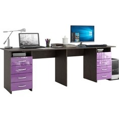 Стол письменный Мастер Тандем-3 глянец (венге-фиолетовый) МСТ-СДТ-03-ВФ-ГЛ