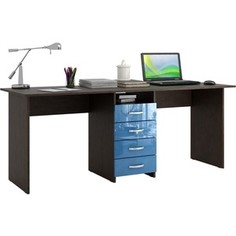 Стол письменный Мастер Тандем-2 глянец (венге-синий) МСТ-СДТ-02-ВИ-ГЛ