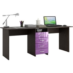 Стол письменный Мастер Тандем-2 глянец (венге-фиолетовый) МСТ-СДТ-02-ВФ-ГЛ