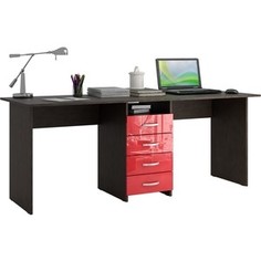 Стол письменный Мастер Тандем-2 глянец (венге-красный) МСТ-СДТ-02-ВР-ГЛ