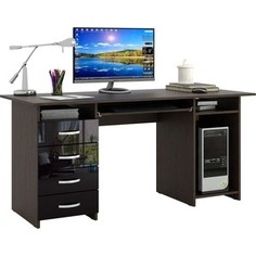 Стол письменный Мастер Милан-6П глянец (венге-чёрный) МСТ-СДМ-6П-ВЧ-ГЛ