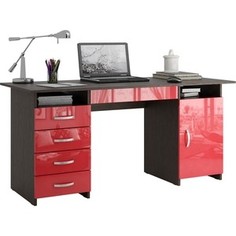 Стол письменный Мастер Милан-7Я глянец (венге-красный) МСТ-СДМ-7Я-ВР-ГЛ