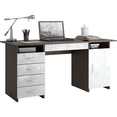 Стол письменный Мастер Милан-7Я глянец (венге-белый) МСТ-СДМ-7Я-ВБ-ГЛ