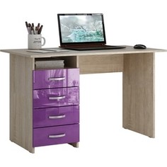 Стол письменный Мастер Милан левый/правый глянец (дуб сонома-фиолетовый) МСТ-СДМ-00-СФ-ГЛ