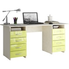 Стол письменный Мастер Милан-10 глянец (дуб молочный-лайм) МСТ-СДМ-10-МЛ-ГЛ