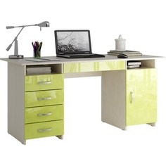 Стол письменный Мастер Милан-7Я глянец (дуб молочный-лайм) МСТ-СДМ-7Я-МЛ-ГЛ