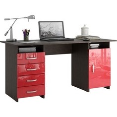 Стол письменный Мастер Милан-7 глянец (венге-красный) МСТ-СДМ-07-ВР-ГЛ